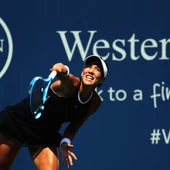 Muguruza, durante la final contra Halep Muguruza, durante la final contra Halep