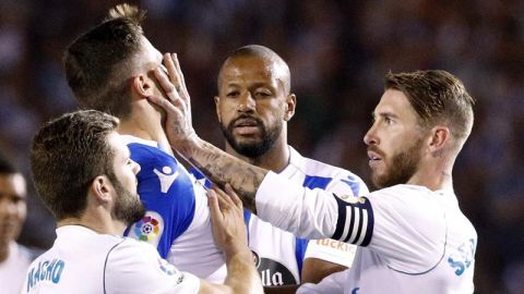 Sergio Ramos, expulsado en un momento del encuentro ante el Depor. 