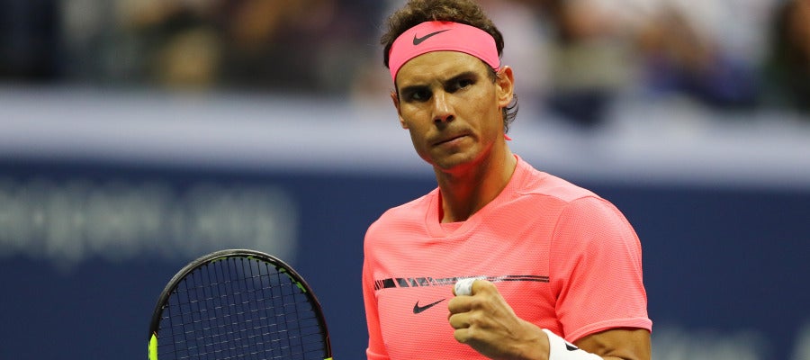 Rafa Nadal celebra un punto ante su rival en el US Open Rafa Nadal celebra un punto ante su rival en el US Open