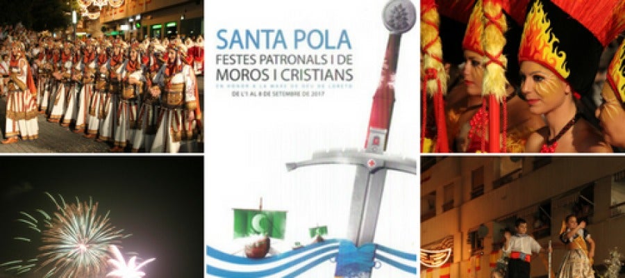 Cartel anunciador de las fiestas patronales y de moros y cristianos de Santa Pola Cartel anunciador de las fiestas patronales y de moros y cristianos de Santa Pola