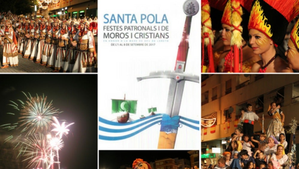 Cartel anunciador de las fiestas patronales y de moros y cristianos de Santa Pola