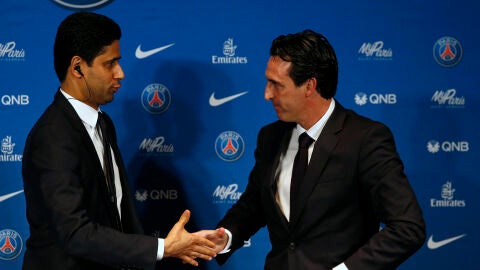 Emery saluda a Nasser Al-Khelaifi