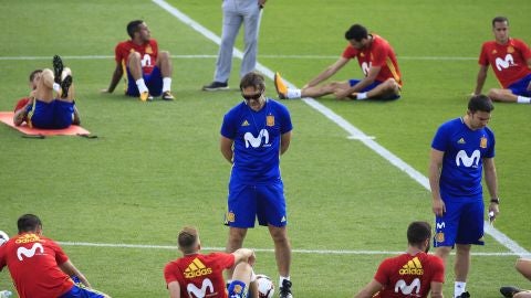 Lopetegui, en el entrenamiento de la Selecci&oacute;n