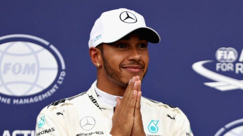 Lewis Hamilton, feliz en Monza