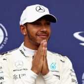 Lewis Hamilton, feliz en Monza