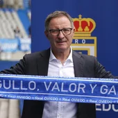 El entrenador del Real Oviedo, Juan Antonio Anquela. El entrenador del Real Oviedo, Juan Antonio Anquela.