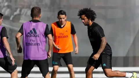 Marcelo, en un entrenamiento del Real Madrid Marcelo, en un entrenamiento del Real Madrid