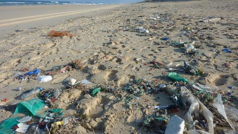 Basura en una playa