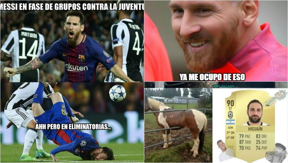 Messi, Higuaín o el árbitro, protagonistas de los mejores 'memes' del Barcelona-Juventus de Champions Total Messi, Higuaín o el árbitro, protagonistas de los mejores 'memes' del Barcelona-Juventus de Champions Total