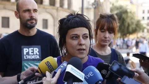 Anna Gabriel hablando ante los medios Anna Gabriel hablando ante los medios
