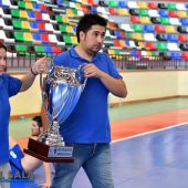 Rubén Maestra, en la entrega de trofeos del torneo local de la pasada temporada.