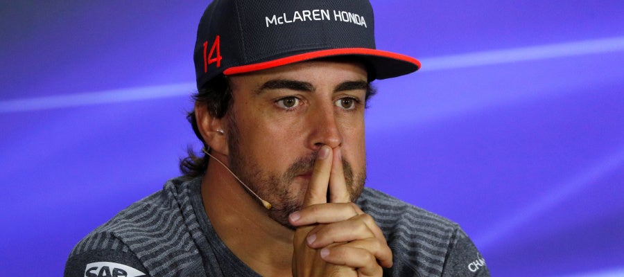 Fernando Alonso en rueda de prensa Fernando Alonso en rueda de prensa