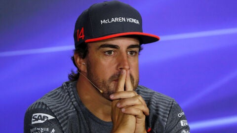Fernando Alonso en rueda de prensa