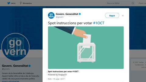 Spot de la Generalitat en Twitter
