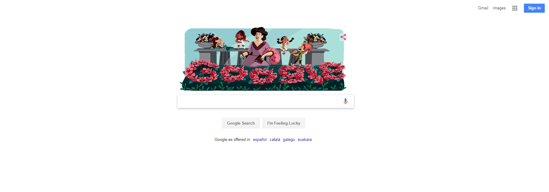 Google dedica su doodle a Emilia Pardo Bazán en el 166 aniversario de su nacimiento Google dedica su doodle a Emilia Pardo Bazán en el 166 aniversario de su nacimiento