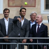 Federer, Nadal, Borg, Rod Laver y John McEnroe, en la presentación de la Laver Cup Federer, Nadal, Borg, Rod Laver y John McEnroe, en la presentación de la Laver Cup