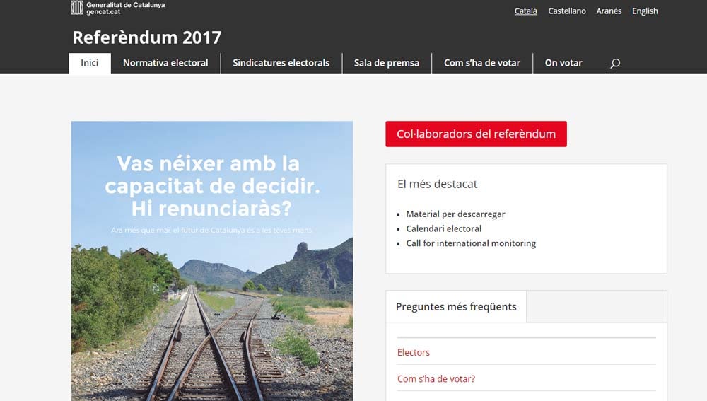 El TSJC ordena el cierre de tres nuevas webs con puntos de votación para el 1-O El TSJC ordena el cierre de tres nuevas webs con puntos de votación para el 1-O
