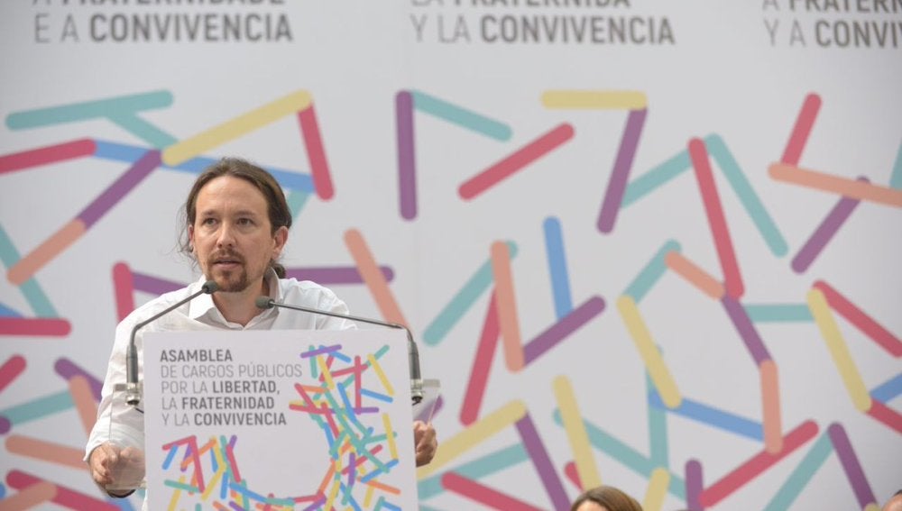 Pablo Iglesias en un acto en Zaragoza