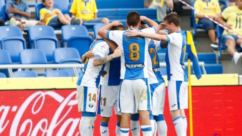 Los jugadores del Legan&eacute;s celebran su gol ante Las Palmas