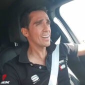 Alberto Contador, en su coche