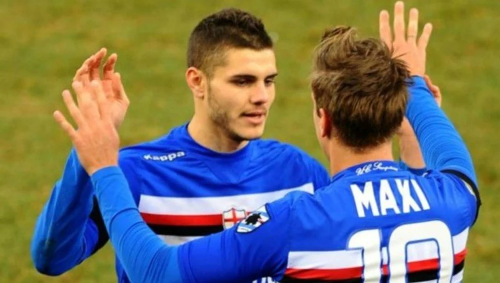 Icardi y Maxi López, juntos en la Sampdoria