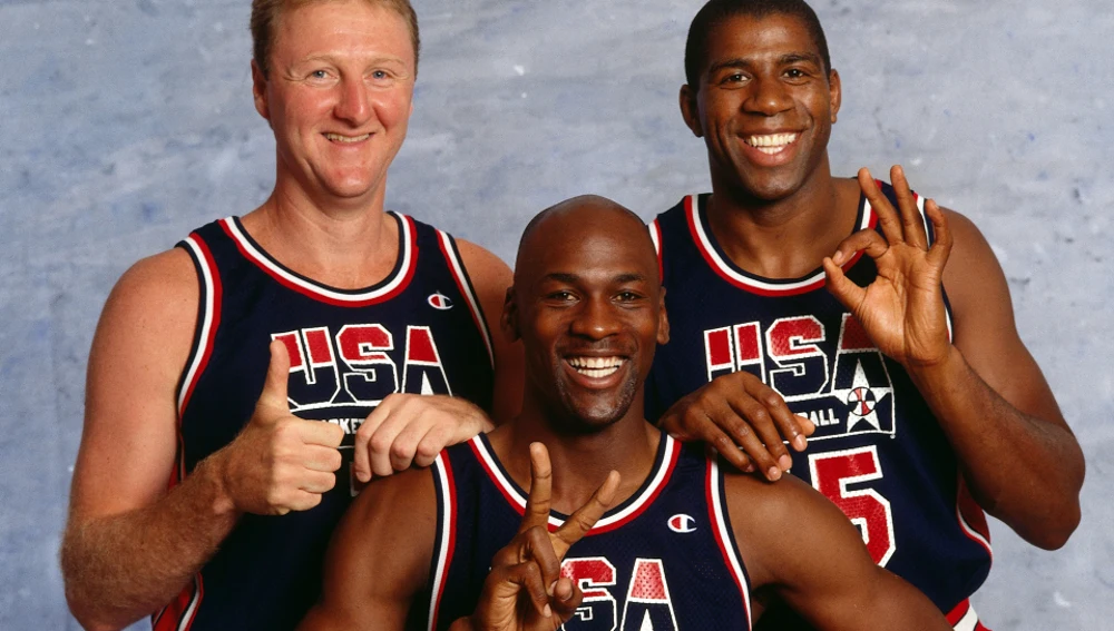 Larry Bird, Michael Jordan y Magic Johnson, los tres pilares del Dream Team