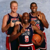 Larry Bird, Michael Jordan y Magic Johnson, los tres pilares del Dream Team
