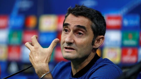 Ernesto Valverde, en la rueda de prensa