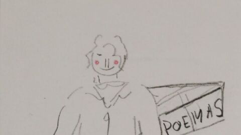 Dibujo de Manuela Carmena a los ni&ntilde;os participantes de un concurso infantil de poes&iacute;a