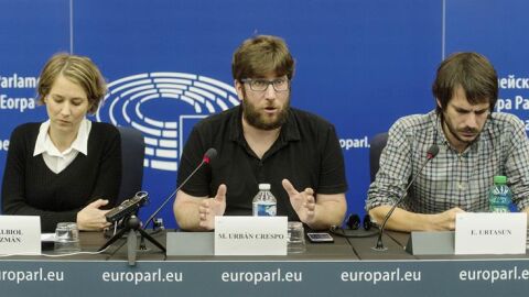 Los portavoces de Izquierda Unida, Podemos e Iniciativa per Catalunya Verds