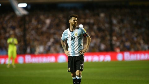 Leo Messi, durante el Argentina - Per&uacute;