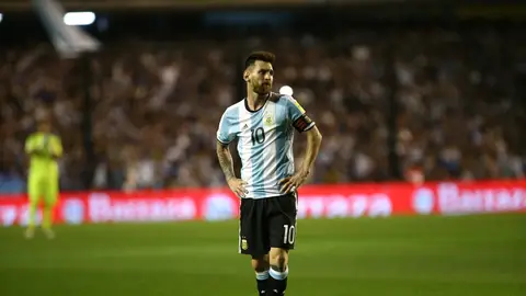 Leo Messi, durante el Argentina - Perú Leo Messi, durante el Argentina - Perú