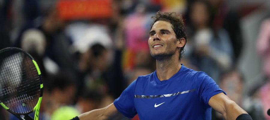 Rafa Nadal celebra un triunfo Rafa Nadal celebra un triunfo