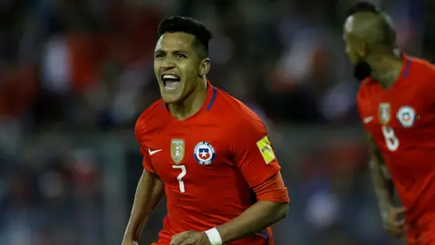 Alexis Sánchez celebra un gol Alexis Sánchez celebra un gol