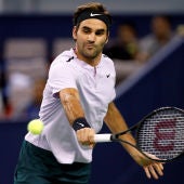 Roger Federer, en acción durante el Masters 1000 de Shanghái