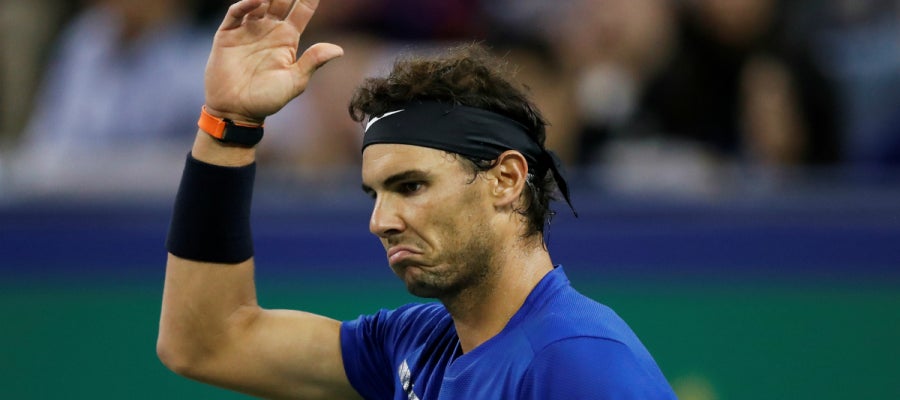 Rafa Nadal, disgustado Rafa Nadal, disgustado