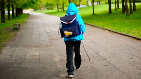 Un ni&ntilde;o yendo al colegio