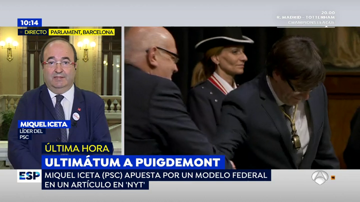 Iceta, sobre el encarcelamiento de los líderes de ANC y Ómnium: "Creo que es una medida muy extrema que no veo justificada" Iceta, sobre el encarcelamiento de los líderes de ANC y Ómnium: "Creo que es una medida muy extrema que no veo justificada"