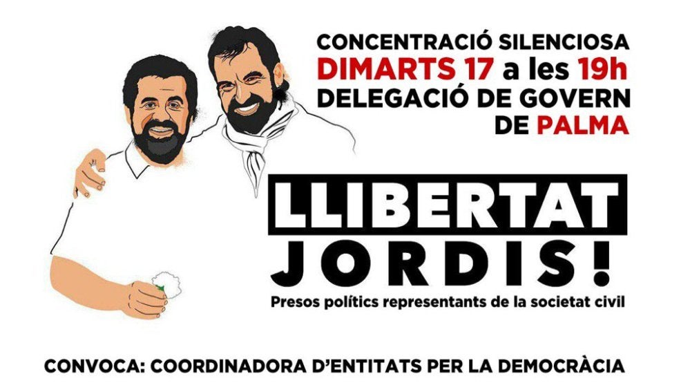 El evento en apoyo a Jordi Sànchez y Jordi Cuixart lleva por título "Llibertat Jordis!".