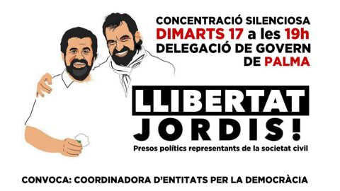 El evento en apoyo a Jordi S&agrave;nchez y Jordi Cuixart lleva por t&iacute;tulo "Llibertat Jordis!".