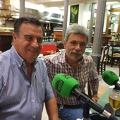 El presidente de la Federación de Peñas del Málaga, Miguel Molina, con Pepe Sánchez El presidente de la Federación de Peñas del Málaga, Miguel Molina, con Pepe Sánchez