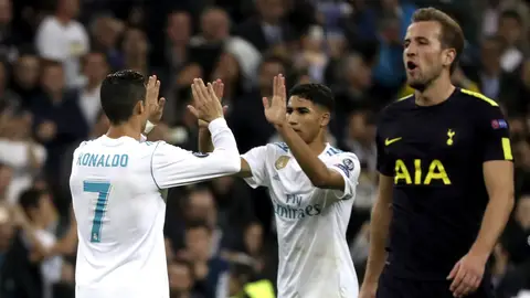 Cristiano celebra un gol ante el Tottenham Cristiano celebra un gol ante el Tottenham