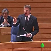 El presidente de la Xunta, Alberto Núñez Feijóo, en el parlamento gallego El presidente de la Xunta, Alberto Núñez Feijóo, en el parlamento gallego