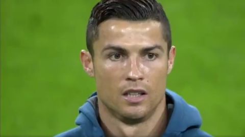 Cristiano, antes de un partido de Champions con el Madrid