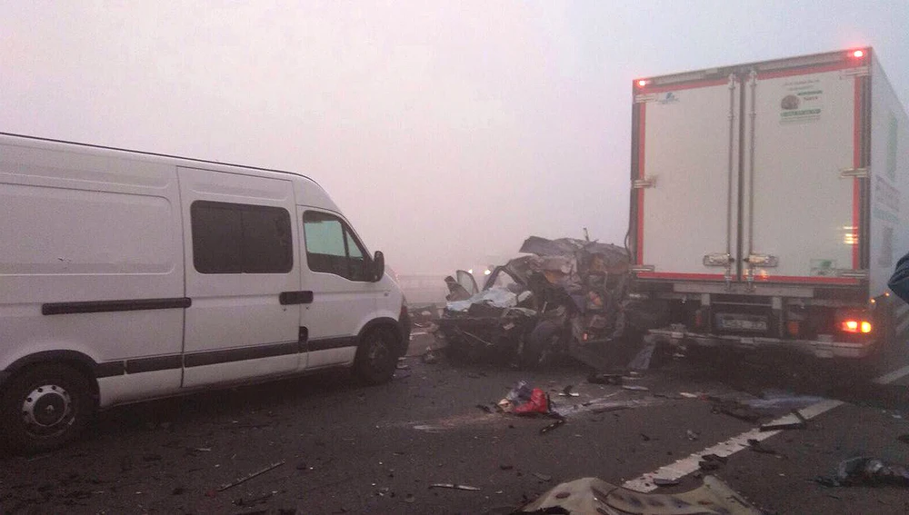 Imagen del accidente de tráfico en Cáceres