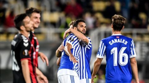 Willian Jos&eacute; celebra un de sus goles frente al Vardar
