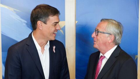 Pedro S&aacute;nchez y Jean Claude Juncker