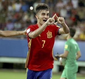 El sub-17 Ferrán Torres celebra un gol El sub-17 Ferrán Torres celebra un gol