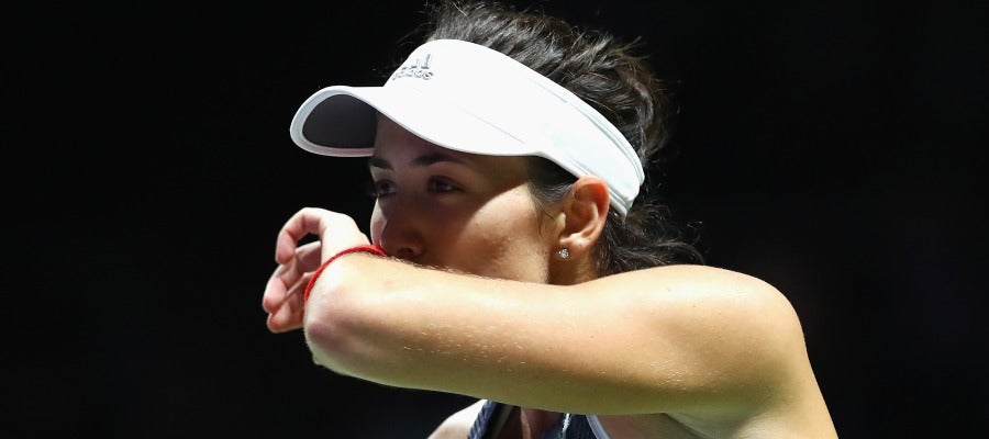 Muguruza, durante su partido contra Venus Williams Muguruza, durante su partido contra Venus Williams