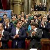 El Parlament tras votar a favor de la independencia unilateral